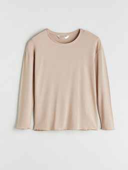 Bisiklet Yaka Puantiyeli Kad?n Pijama ?st?