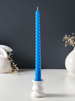 Свеча витая 25 см (набор 3 шт) 57 гр, 5 ч, цв. синий