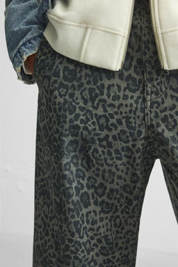 ANIMAL PRINT RELAXED FIT TROUSERS - Zara фото 6