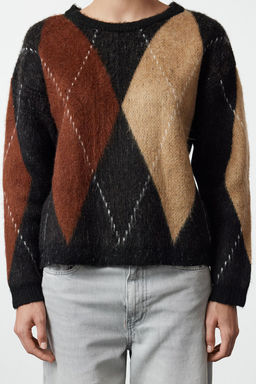 Siyah Renk Bloklu Yumusak Dokulu Triko Kazak TWOAW25KZ00263 - Trendyolmilla фото 4