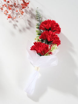 Букет из мыльных лепестков для ванны Три гвоздики на подиуме, подарочный, красный, 8?8?25 см - Simaland фото 2