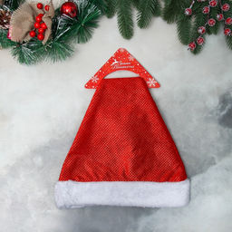 Колпак новогодний Сеточка сияние 30х38 см, красный
