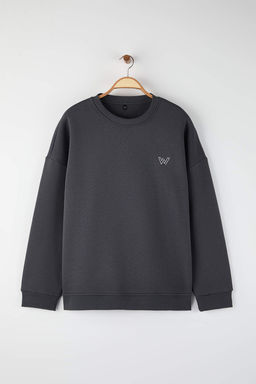 TRENDYOL MAN Kahverengi Buyuk Beden Oversize/Genis Kesim Ici Polar/S?cak Tutan Sweatshirt TMNAW24AO00025 - Trendyolmilla фото 7