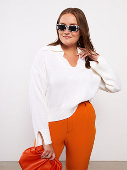 Polo Yaka Kad?n Triko Kazak