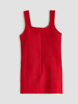 Kare Yaka Pileli K?z ?ocuk T?vit Elbise