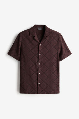 Camisa resort efecto crochet Regular Fit - H&m фото 5
