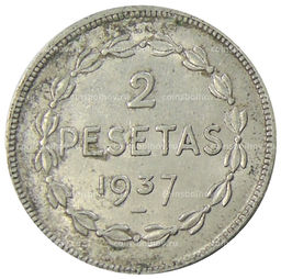 Монета 2 песеты 1937 года Испания (Эускади)