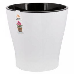Горшок для цветов пластмассовый Лея 3,6л, д19см, h18,5см, со вставкой, с автополивом, белый (Россия) - Домашняя мода фото 4