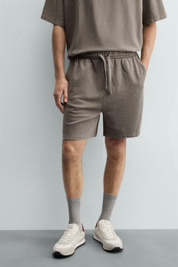 BERMUDA JOGGER B?SICA LAVADA / Gris - Zara фото 11