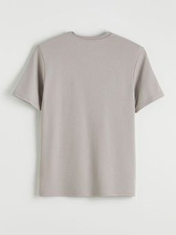 Bisiklet Yaka Bask?l? Penye Erkek Ti??rt