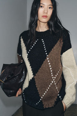 DIAMOND KNIT SWEATER - Zara фото 8