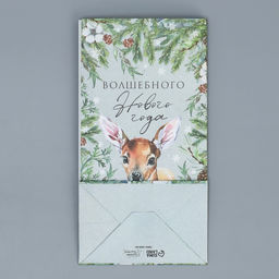 Цена за 10 шт. Пакет подарочный без ручек Волшебного Нового года, 10?19.5?7 см