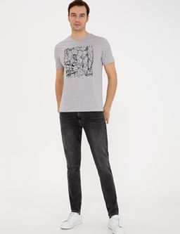 Серая футболка узкого кроя с круглым вырезом - Cacharel фото 10