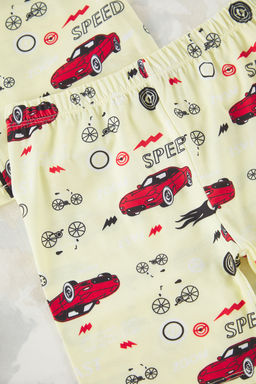 Sar? Erkek Cocuk Pamuklu Araba Bask?l? Orme Alt Ust Pijama Tak?m? TKDSS25PT00008 Sar? Erkek Cocuk Pamuklu Araba Bask?l? Orme Alt Ust Pijama Tak?m? TKDSS25PT00008