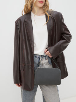 Женская сумка с ручками MAISON DAVID MARY Артикул 4489192, темно-серый фото 3