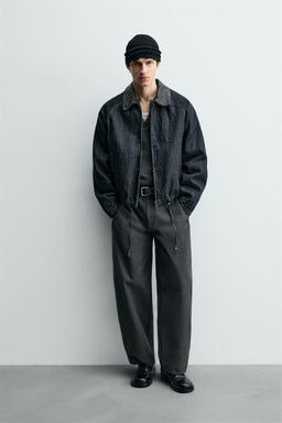 DENIM JACKET WITH CONTRAST COLLAR