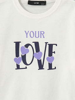 Bisiklet Yaka Bask?l? K?z ?ocuk Sweatshirt - Waikiki фото 2