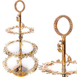 30421 Конфетница 3-х ярус. ВАНЕССА-ПРЕМИУМ LR (х6)