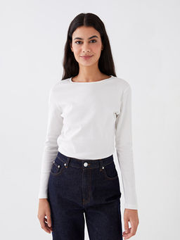 Bisiklet Yaka D?z Uzun Kollu Kad?n Bodysuit