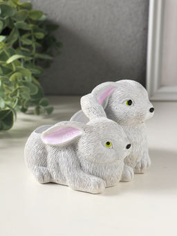 Подставка для мелочей Кролики 8?13?10 см, серый, гипс