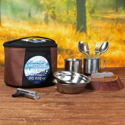 Подарочный набор посуды для похода Настоящему мужчине, 10 предметов