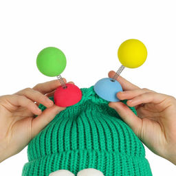 Карнавальная шапка «Глазастик» с рожками р-р 56-58, зелёная