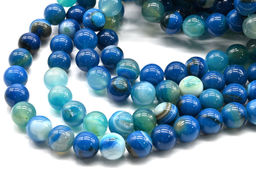 Бусины из агата тонированного шарик 12мм цв.лазурный, 39см, 32 бусины Радуга камня