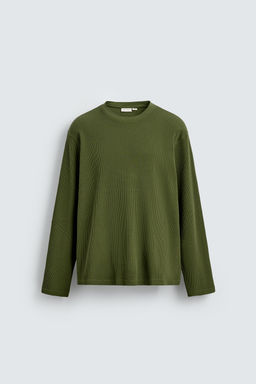CAMISETA ESTRUCTURA WAFFLE / Khaki - Zara фото 8