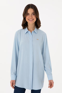 Kad_n A__k Mavi Uzun Kollu G_mlek