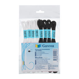 Нитки для вышивания "Gamma" набор мулине "MOULINE" 100%хлопок 8шт x 8м