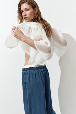 Pantal?n ancho con cintura paper bag - H&m фото 6