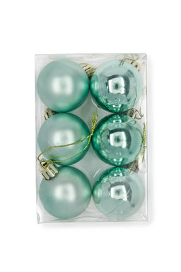 Набор новогодних шаров 4 см (6 шт) SF-7334, аквамариновый №7 - Больше подарков фото 2