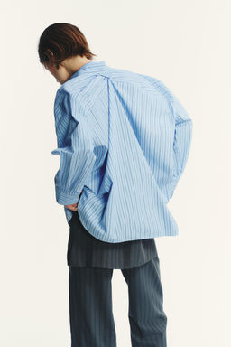 OVERSIZE STRIPED POPLIN SHIRT - Zara фото 16