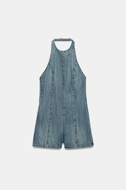 MONO CORTO HALTER DENIM TRF / Azul - Zara фото 4