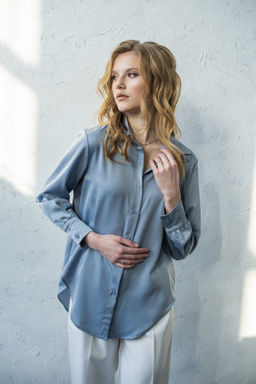 Блузка Шелли (серо-голубой) - Nadi bordo фото 6