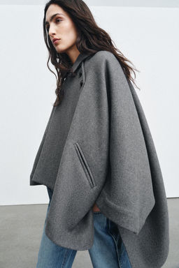 ZW COLLECTION WOOL BLEND CAPE LIMITED EDITION - Zara фото 2
