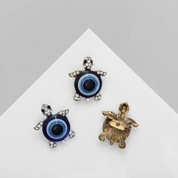 Цена за 12 шт. Брошь-оберег «Черепашка» турецкий глаз, МИКС