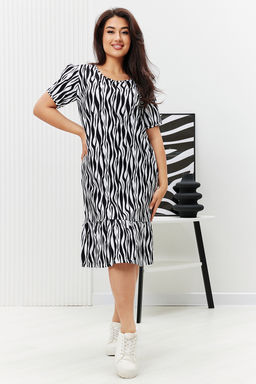 Платье Натали 83704 с воланом хлопок разноцветная фото 4