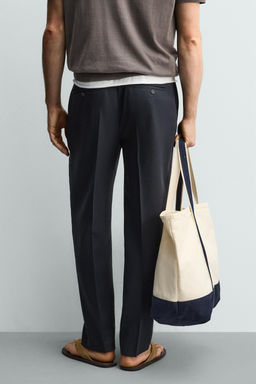 PANTAL?N REGULAR FIT 100% LANA / Azul