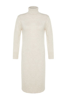 TRENDYOLMILLA Camel Midi Triko Genis Kal?p Yumusak Dokulu Elbise TWOAW24EL00034 фото 20