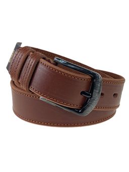 Мужской ремень из гладкой натуральной кожи, цвет коричневый