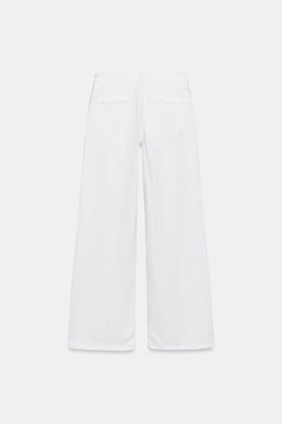 JEANS ZW COLLECTION WIDE LEG TIRO ALTO / Blanco - Zara фото 6