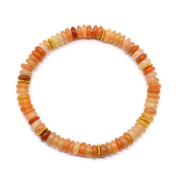 Браслет из кварца диски 6*2мм цв.сердолик, 16см