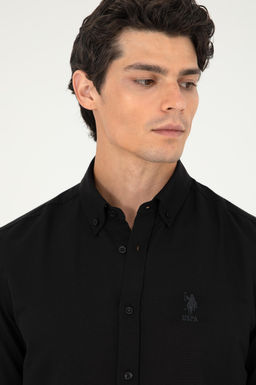 Мужская черная базовая рубашка с длинным рукавом - U.s. polo assn фото 2