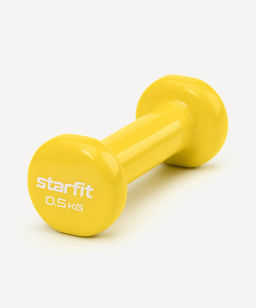 Гантель виниловая STARFIT DB-101 0,5 кг, желтый.