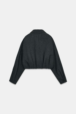 SHORT PINSTRIPE BALLOON BOMBER JACKET - Zara фото 7