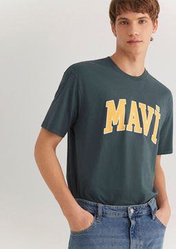 Mavi Logo Bask?l? Yesil Tisort