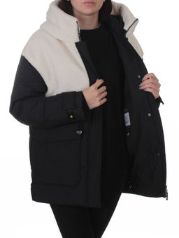7716 BLACK/WHITE Куртка зимняя женская (150 гр. синтепон)