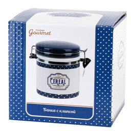 Банка для сыпучих продуктов (клипс) Gourmet 11,5х10х11,5см v=480мл (подарочная упаковка) - Dolomite фото 2