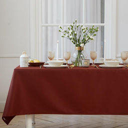 Скатерть Этель Lines 150*180 +/-3см, цв.шоколад, пл. 192 г/м2, хл с ВГМО